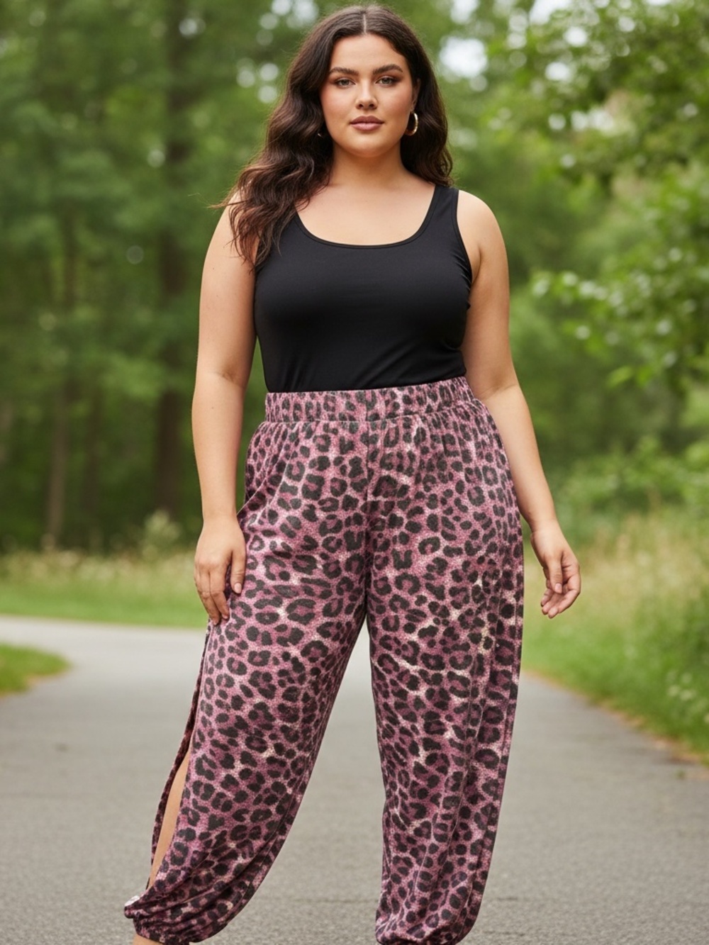 Zenana Pink Leopard Print Jogger Pants - NWOT